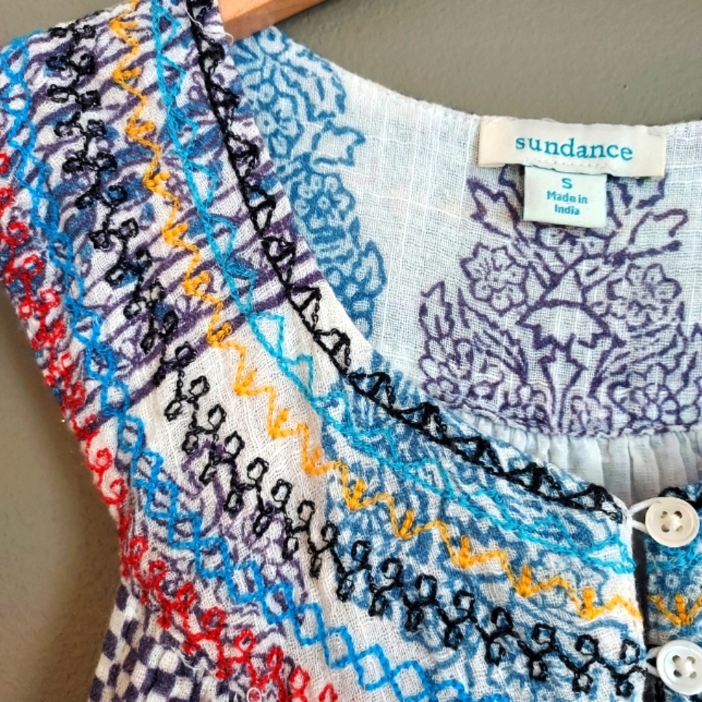 Sundance Embroidered Boho Dress Size Small